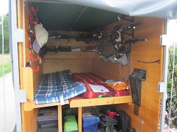 Anhänger mit den Betten